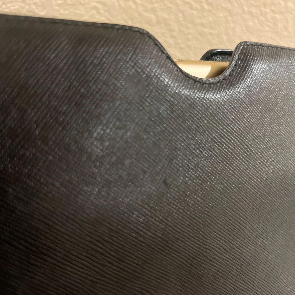 PRADA Red and Black Saffiano Leather iPad Sleeve with flame 🔥